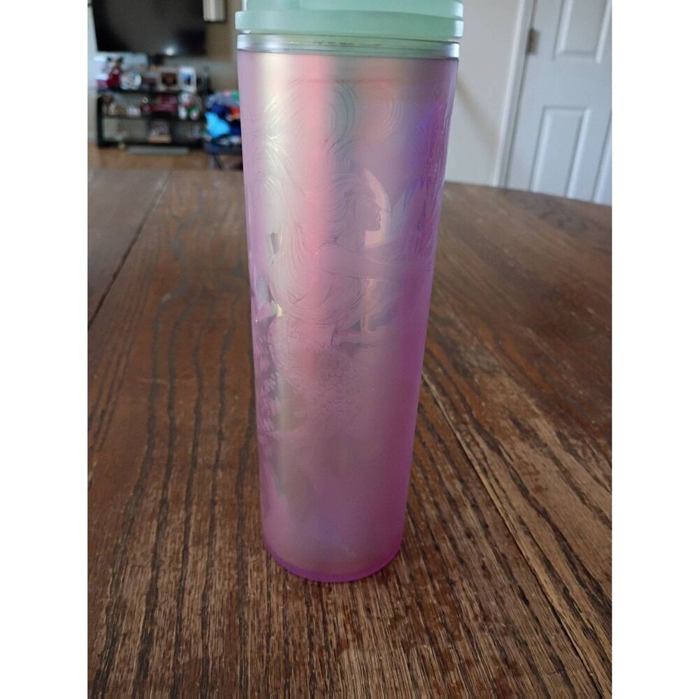 2022 Starbucks Spring Soft Touch Iridescent Mermaid Siren 16oz Tumbler with Top
